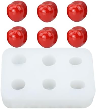 6 Cavity Cherry Silicone Mold, Artificial Fruit Silicone Mold Berry-Shaped Chocolate Mould, 3d Simulation Cherries Fondant Moulds, Christmas Candle Cake Decorating Tool (cherry)