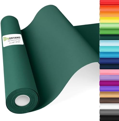 Green Wrapping Paper, 15"x450" Kraft Paper Roll Craft Bulletin Board Paper