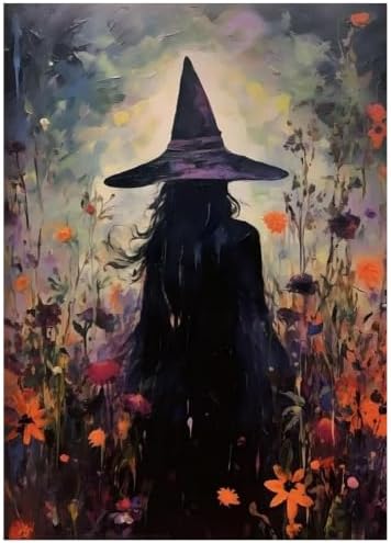 WUDWL Halloween Witch Diamond Art Kits for Adult Diamond Painting Kit