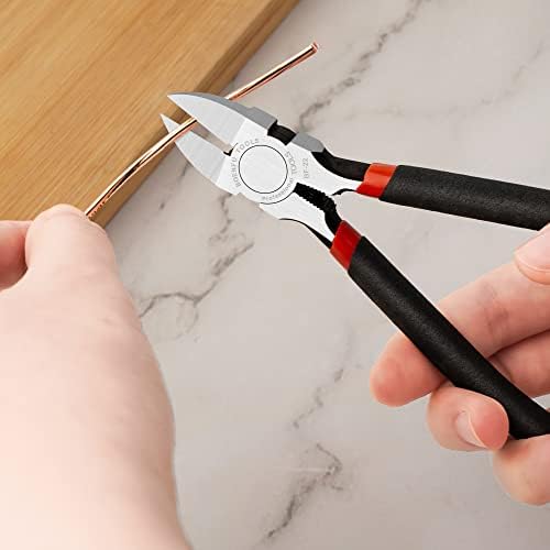 BOENFU 6 Inches Wire Cutters Heavy Duty Snips Flush Cut Side Cutters Pliers | Metal Cutting Tool for Crafting, Jewelry Making, Zip Ties, Floral, Artificial Flowers, Chicken Wire, Electrical, 1 Pack