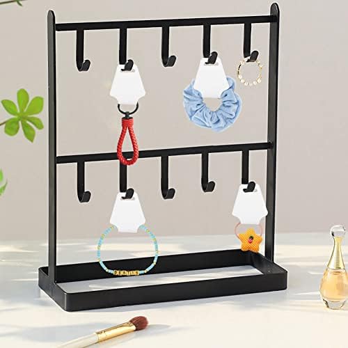 BIKCZEWIN 100PCS Jewelry Packaging for Small Business, Sturdy Self Adhesive Keychain Holder Display Card Hanging Bracelet Cards for Selling Necklace Choker Scrunchies Hair Accessories (White)