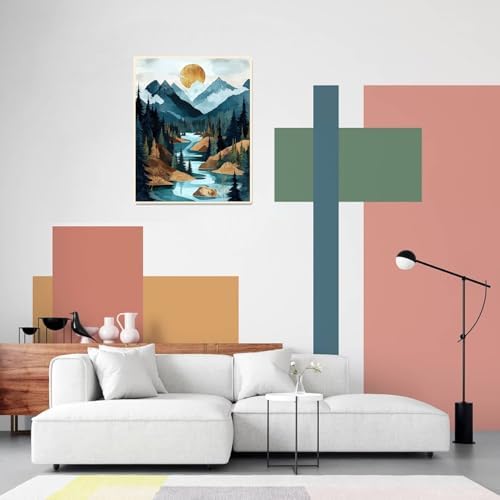 Mountain Paint by Numbers Kit for Adults Beginner Landscape Oil Painting Kit Adult Paint by Number Kits on Canvas Sunset DIY Painting for Beginners Art by Numbers for Gifts Home Wall Decor 16x20 Inch