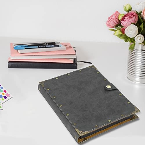 ZEEYUAN Leather Scrapbook Memories Photo Album 60 Pages, Vintage Photo Scrap Book Travelling Journal Scrapbook Mothers Day Gifts for Mom Family Scrap Book