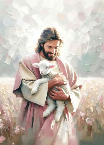 Jesus Paint by Numbers Kit for Adults Framed Canvas 12X16 in, Frameworkless
