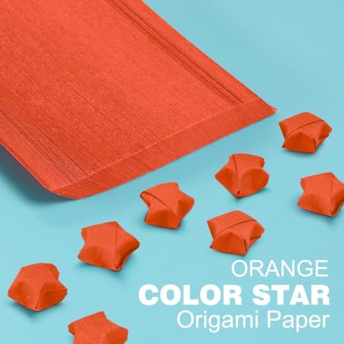 FoDau770 Solid Color Star Paper Strips - 360 Sheet, Orange
