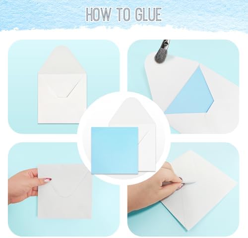 6 x 6 Inch Sqaure Blank Cards with Envelopes 100LB Folded Greeting Cards 24 Assorted Colors 48 Thick Plain Card Stock for Card Making, Photo Cards, Embroidery