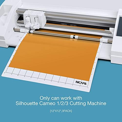 Replacement Cutting Mat for Silhouette(12x12 inch 3pack-Standardgrip、Lightgrip、Stronggrip) Adhesive&Sticky Non-Slip Flexible Square Gridded Cut Mats Set Matts Vinyl Craft Sewing Cloth