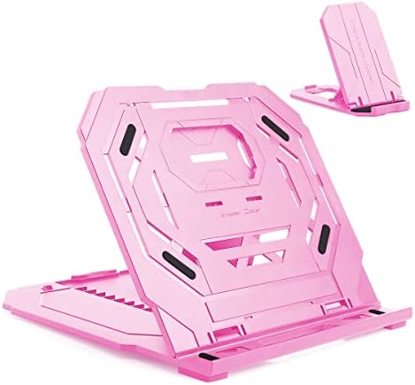 Drawing Tablet Stand, Laptop Foldable Stand for Tablet Display, 9 Levels Adjustable Angles with a Built-in Phone Holder, for 12-17 inch Drawing Tablet, Smartphones