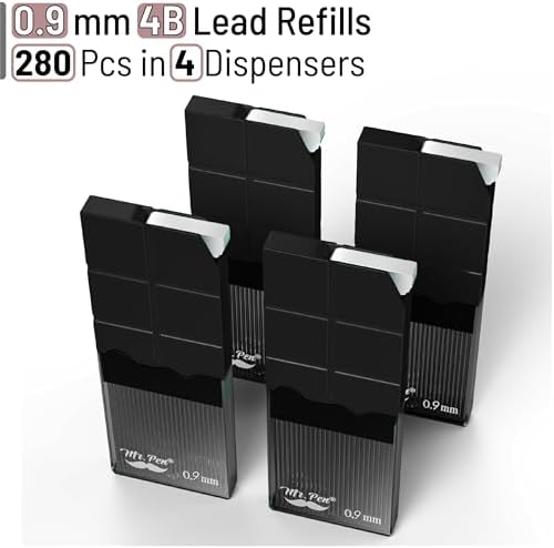 Mr. Pen- 0.9 mm Lead Refills for Mechanical Pencils, 280 pcs (70 per Tube)