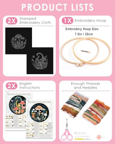 TINDTOP Embroidery Kit for Adult Beginners, Embroidery DIY Starter Kit