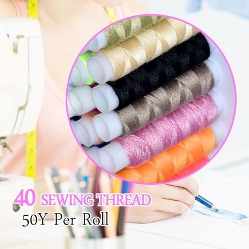 40 Spools of Sewing Thread,Gift Box Portable Basic Sewing Repair Kits (Purple)