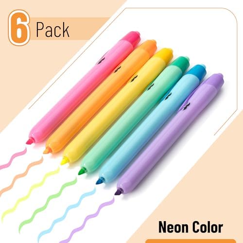 Mr. Pen- Retractable Highlighters, 6 Pack, Bright Colors
