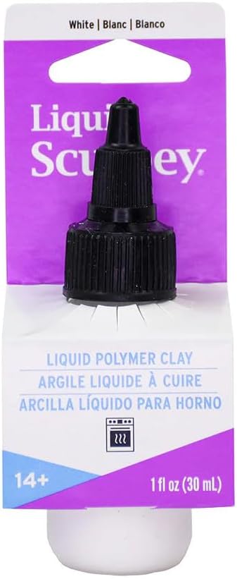 Sculpey Liquid Sculpey Liquid Polymer Oven-Bake Clay, White, 1 oz. bottle, Great for jewelry, holiday, DIY, mixed media, window clings, home décor and more! Great for beginners to artists!