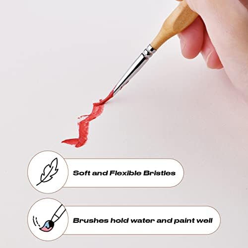 Golden Maple Miniature Paint Brushes, 15PC Model Brushes Micro Detail Paint Brush Set, Fine Detailing for Acrylics, Oils, Watercolors & Paint by Number, Figurine (Wooden)
