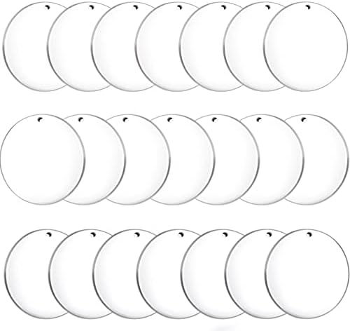 Round Acrylic Keychain Blanks 2 Inch Circle Blanks with Hole | 100 Pcs Clear Acrylic Discs, For Keychains Ornament, Painting and Vinyl Crafts Projects