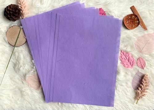 A5 50 Sheets Natural Fiber Mulberry Tree,Mulberry paper Sheets Square Origami, Arts Folding Craft, Decoration, Paper for DIY Crafts. 8.3" x 5.8" (Purple Tone, A5)