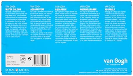 Vangogh Watercolor Paint Set, Plastic Pocketbox, 12x10ml General Selection