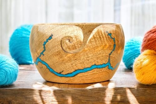 Wooden Yarn Bowls for Crocheting | Yarn Holder for Crocheting | Crochet Yarn Bowl | Knitting Bowl | Large Crochet Bowls for Yarn (Size-(6 * 3) inch)