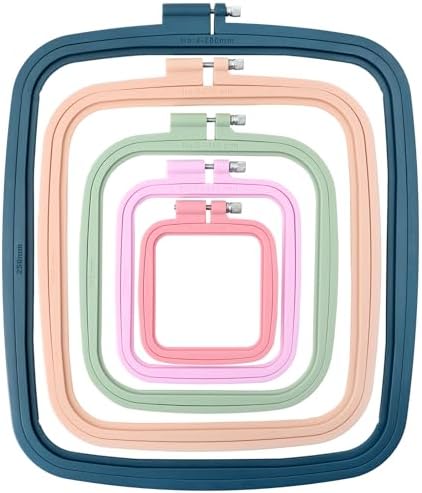 MUFEKUM 5 Pcs 5 Size Square Embroidery Hoops 3" 4.3" 6.5" 8.7" 11"