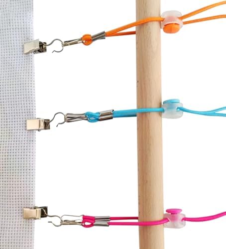Sexyppl 24pc Cross Stitch Side Clips - Cross-Stitch Fabric Holders, High Elasticity Embroidery Clamps, Adjustable Fabric Fastening Clip
