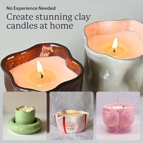 Sculpd Candle Making Kit, 1 Candle, Peony Rose Fragrance, Earth Tones