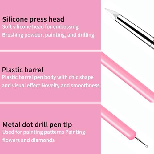 10 Pcs Silicone Clay Sculpting Tools Set, Double-Ended Dotting Tools & Silicone Brushes for Polymer Clay, Air Dry Clay, Pottery & DIY Crafting-Pink