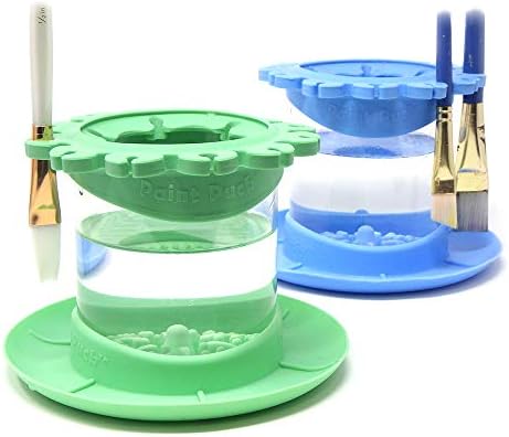 Paint Puck Ultimate Rinse Cup Paint Brush Cleaner, Mug (4 in), Green | Non-Spill Paint Water Cup & Brush Cleaner, Brush Holder, Squeegee Lips & Drip Tray, Acrylic, Watercolor, Art Supplies