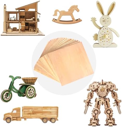 30 Pack 12"x12"x1/8" Basswood Sheets for Crafts,3mm Craft Wood Plywood,Unfinished Wood,for DIY Ornaments and Model Engraving,Wood for Laser Cutting,Architectural Models,Drawing,Wood Burning