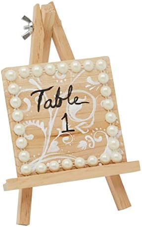 Juvale Mini Easel Stand - 7 in, Light Brown Lotus Wood, 6-Pack - Table & Desktop Display Stand - Place Card Holder & Photo Display