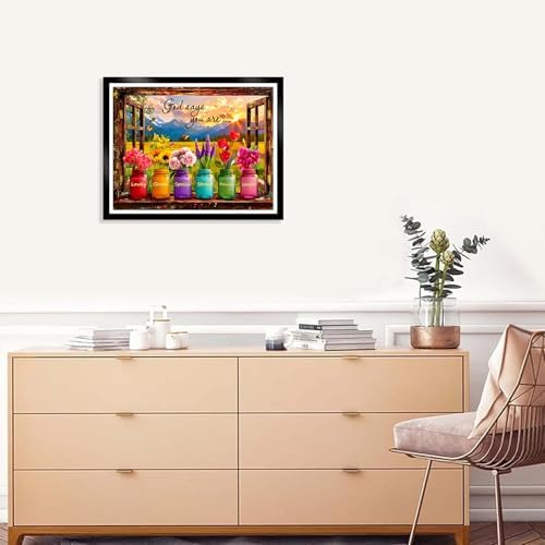 MIRCVSH Inspirational Paint by Numbers Kit for Adults,DIY Easy Unframed Scenery and Flowers Paint by Number Kits on Canvas,God Says Acrylic Oil Painting Art Crafts for Home Wall Decor 16x20 Inch.