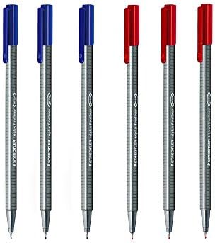 Staedtler Triplus Fineliner 0.3mm - Pack of Six (3 Red & 3 Blue)