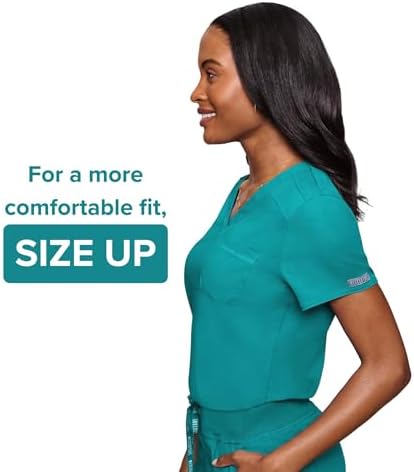 Med Couture Touch Women's Scrub Tops V-Neck Tuck-in Top with 1 Pocket