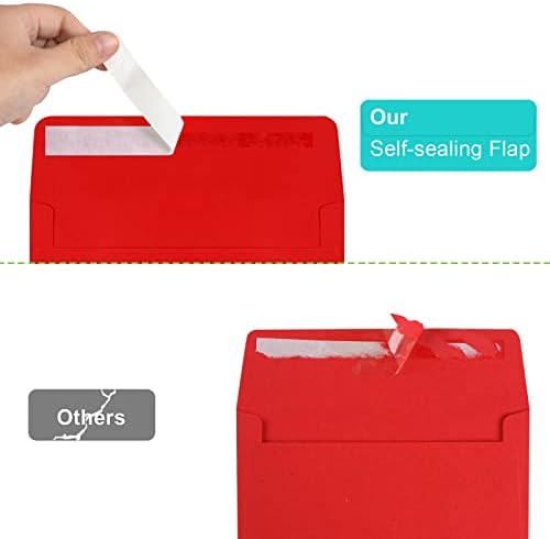 140 Packs of Invitation Envelopes, A2 Envelopes Red Postcard for 4.5x5.5 for Invitations, Self Seal for Photos RSVP, Greeting Cards