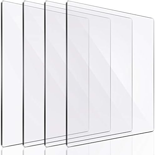 Blulu 4 Pieces Transparent Acrylic Cutting Pads, 8.7x6.1x0.1 Inch Die Cutting Plates for Small Die-Cutting Machines, Embossing Craft Pads for DIY Scrapbooking Card Making (12.5 x 9.0 Inch)