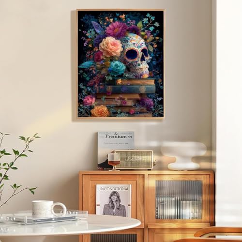 KICHANG Skull Diamond Art Kits for Adult Diamond Painting Kit for Beginner