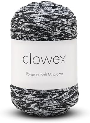 Polyester Soft Macrame Cord 2.5-3mm, 191 Yards x 1/9 inc Turkish Polyester Rope, Braided Macrame Yarn for DIY Crafts, Plant Hanger, Wall Hanging, Macrame Bag