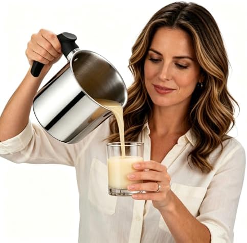 60oz 1.8L Candle Making Pouring Pot Wax Melting Pot and Spoon 304 Stainless Steel Candle Making Pitcher Heat-Resistant Handle
