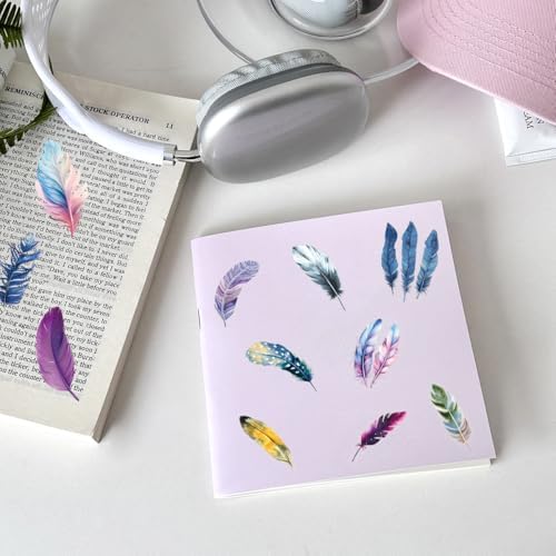 50 Pcs Transparency Feather Stickers, Aesthetic Plume Decals for Laptop Journal Scrapbooking Arts Crafts Planner Stationery Water Bottle Suitcase, PET Transparent Waterproof Sticker (Plumage)