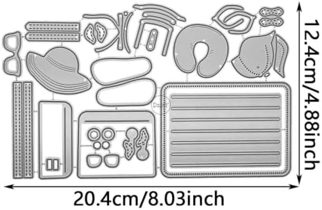 Patchwork Travel Suitcase Metal Cutting Dies for Card Making
