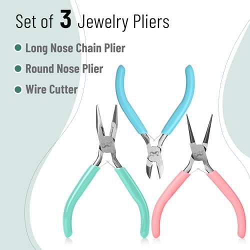 Mr. Pen- Pliers for Jewelry Making, 3 Pack, Chain Nose