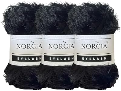 Eyelash Yarn Fun Fur Yarn(3 * 100g-3.5oz) (3 * 153yds-140mt) Fuzzy Premium Soft Crochet DIY Hand Knitting 100% Polyester