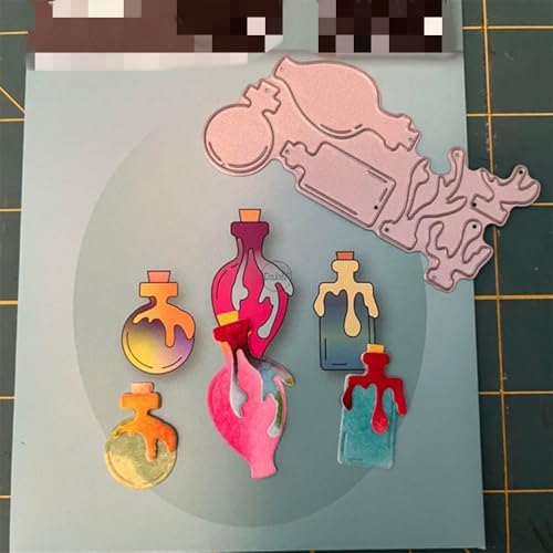 Patchwork Halloween Magic Potion Bottle Metal Cutting Dies for Card Making