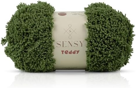 S Sensy Teddy- Micro Polyester Amigurumi #5 Bulky Yarn Green 109 Yards 4 oz