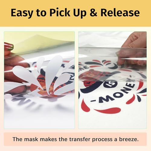 TransOurDream Heat Transfer Mask & Iron on Tape(30 Sheets, 8.5x11") - Iron-On Clear Positioning Film for Light Transfer Paper & Printable HTV on Shirts