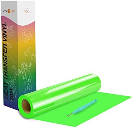 HTVRONT Heat Transfer Vinyl Neon Green HTV Rolls, 12" x 20ft