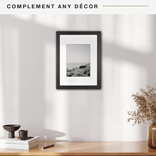 MCS Gallery Wooden Frame, 9x12 Matted to 6x8, Black