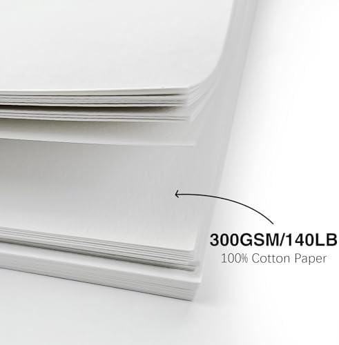 50 Pack Foldable Watercolor Cards with Envelopes 5"X7"