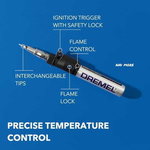 Dremel VersaTip Precision Butane Torch - Long Lasting Cordless Soldering Iron - Perfect for Pyrography, Paint Removal, & Heat Embossing (2000-7)