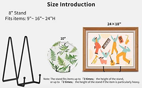 IBosins 5-Pack 8-Inch Plate Holder Display Stands Black Metal Frame Stand