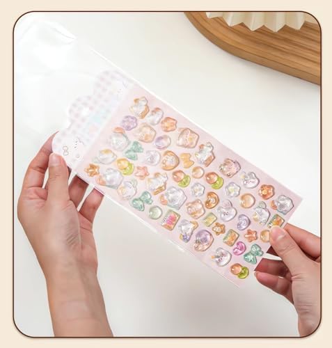 3D Puffy Stickers, Kawaii Resin Decorative Stickers for Phone Case, Notebook, Scrapbooking (Style-13)